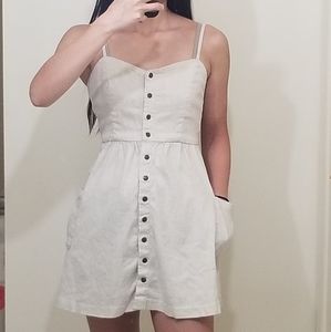 Button-front Cream Minidress